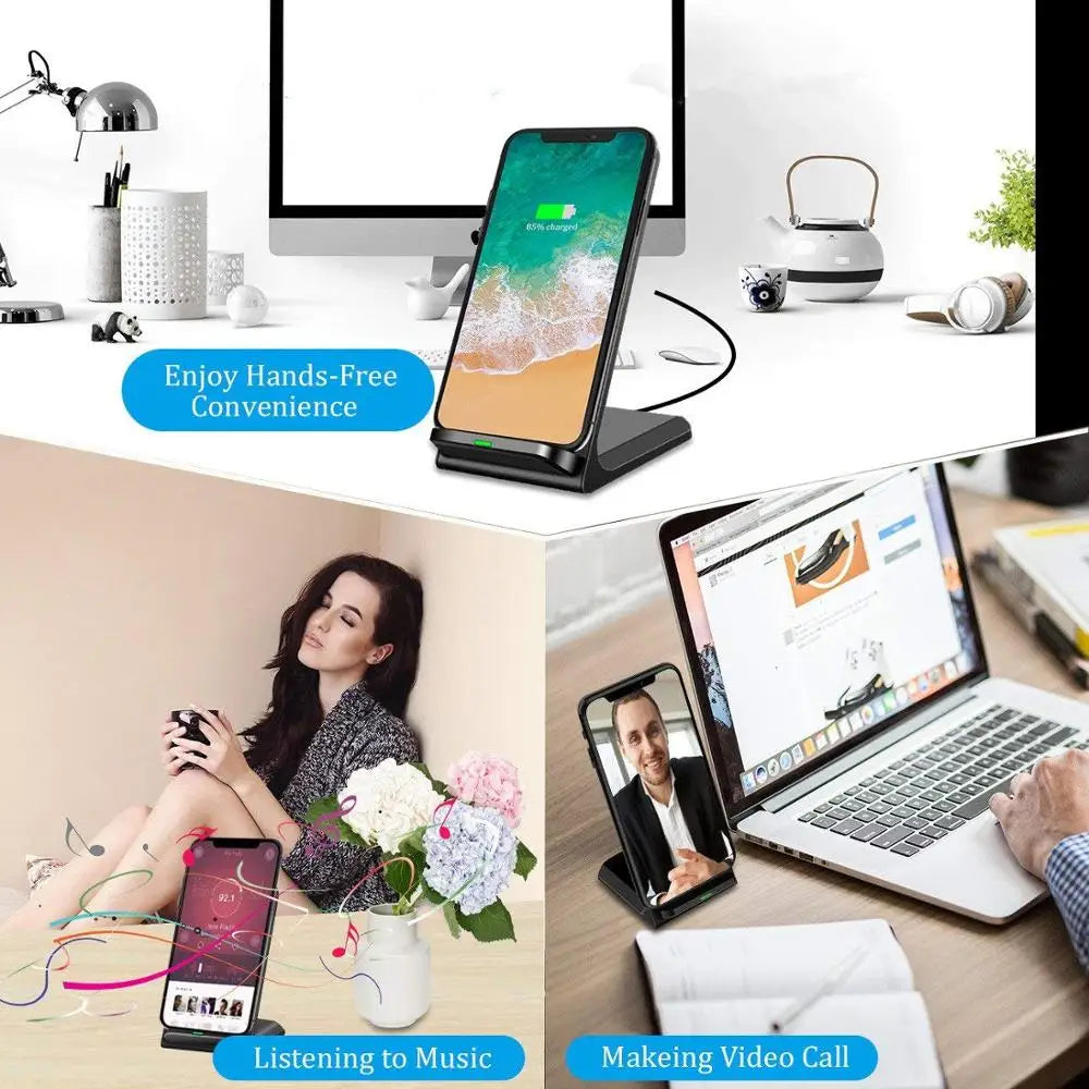 FDGAO 30W Wireless Charger Stand For iPhone 15 14 13 12 Pro Max 11 XS XR X 8 Samsung S23 S22 Type C Fast Charging Dock Station