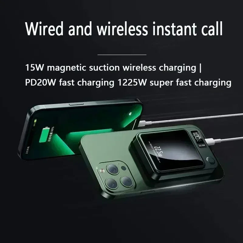 100000mAh Macsafe Magnetic Power Bank 22.5W Super Fast Charging Portable Battery For Iphone Xiaomi Samsung Power Bank Free Shipp