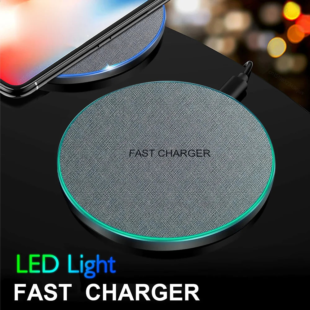 Wireless Charger for iPhone 15 14 13 12 11 Pro Max XR Qi Type C Fast Wireless Charging Pad for Samsung Galaxy Xiaomi Huawei