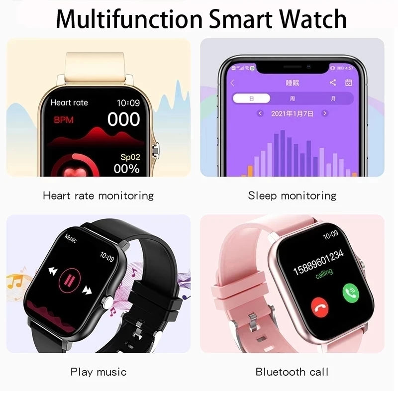 2024 New Smart Watch Women Fashion Bluetooth Call Watch Fitness Tracker Waterproof Sports Ladies Men Smartwatch For Android IOS