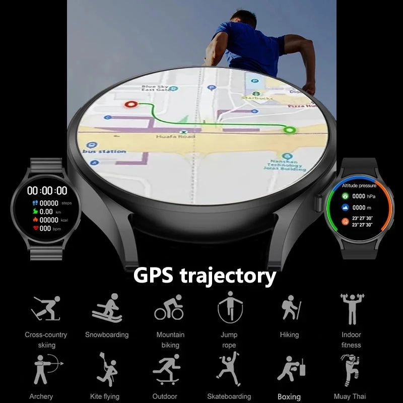 2024 New reloj Smart Watch Women's AMOLED HD Screen Bluetooth Call Blood Glucose Health Watch IP68 Waterproof Men's Smart Watch