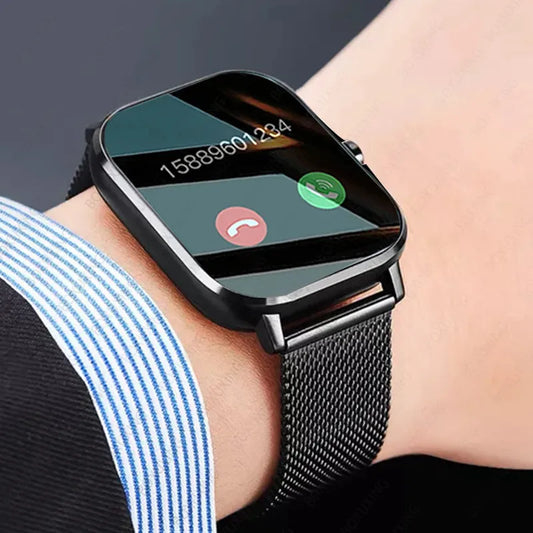 2024 جديد بلوتوث الرد على المكالمات ساعة ذكية للرجال 1.69 "كامل اللمس الاتصال الهاتفي جهاز تعقب للياقة البدنية IP67 مقاوم للماء Smartwatch رجل إمرأة