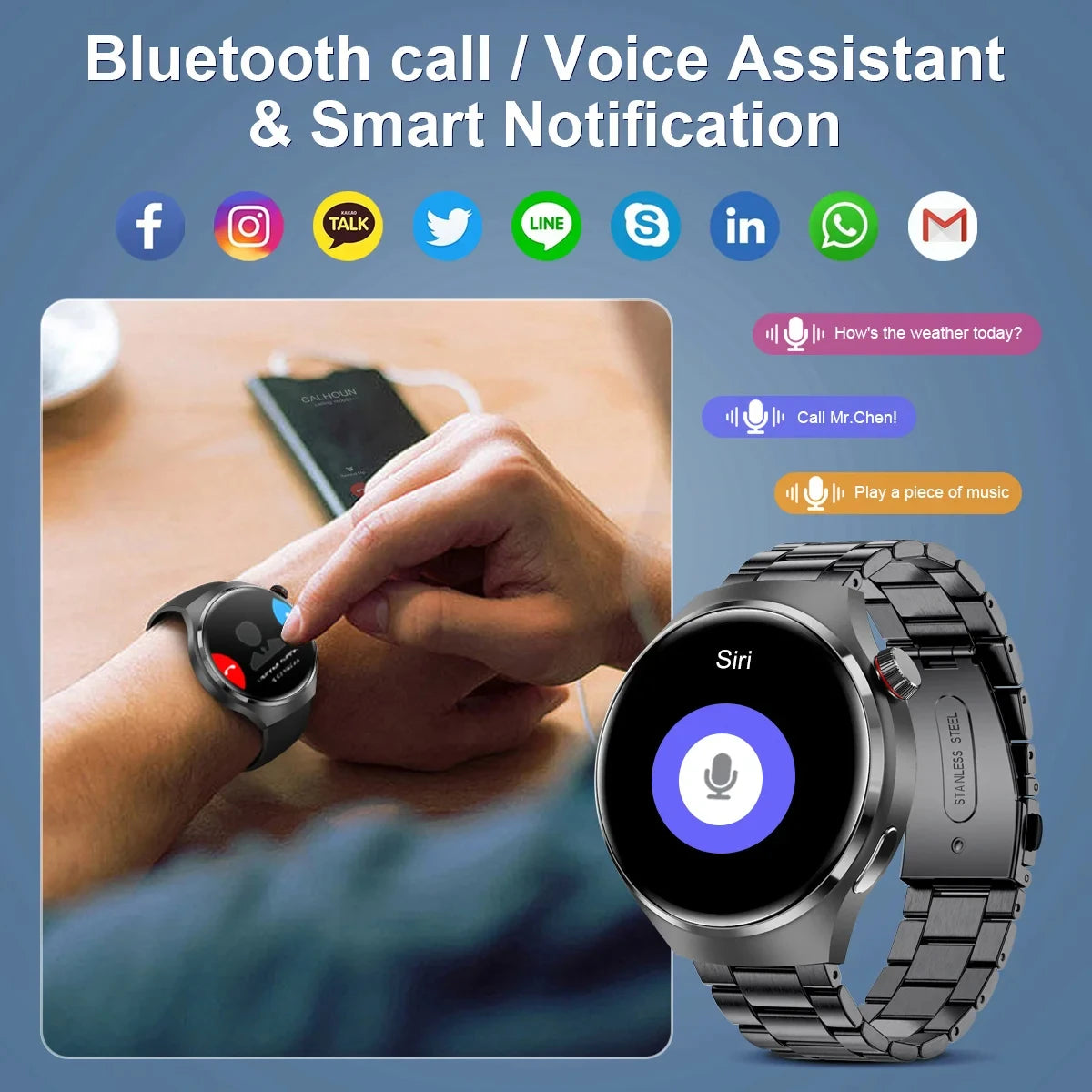 New GPS Smart Watch Men For Huawei GT4 Pro 360*360 HD Screen Heart rate Bluetooth Call NFC IP68Waterproof Blood Sugar Smartwatch